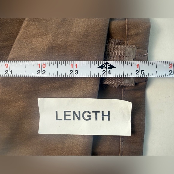 Tadashi Shoji Brown Metallic Y2K Top V-Neck Full Zip Ruched Size 14 - Picture 8 of 8